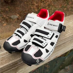 Scott Fusion Laminate Bicycle Shoes 7.5 Stiff Index 7 Black White Rd Ladies 7.5